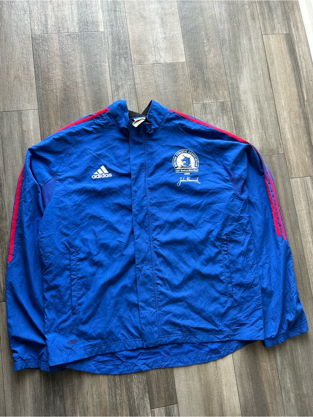 Adidas Men’s Blue Boston Marathon Windbreaker Jacket
